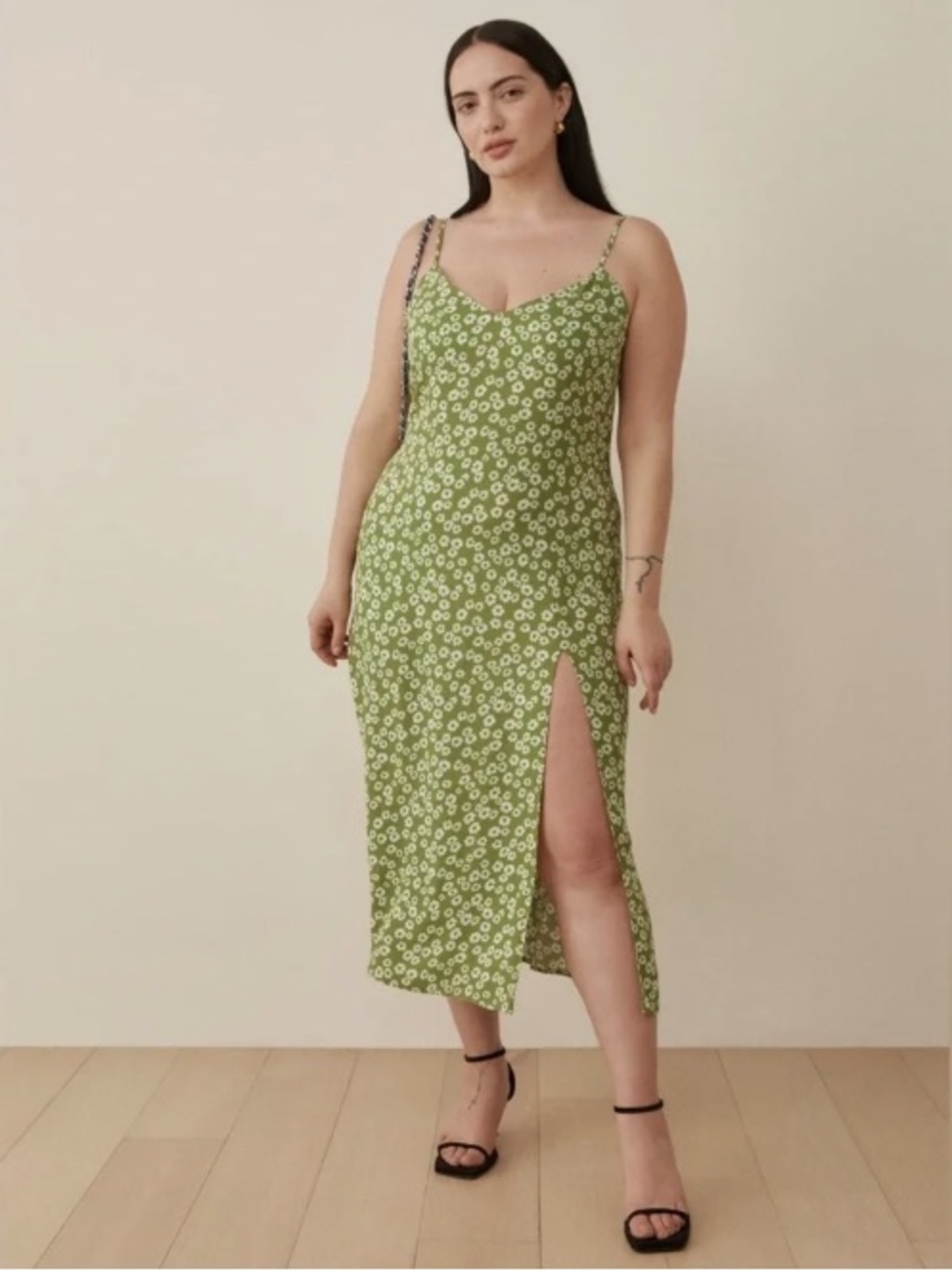 Reformation Crimini Dress in Fennel